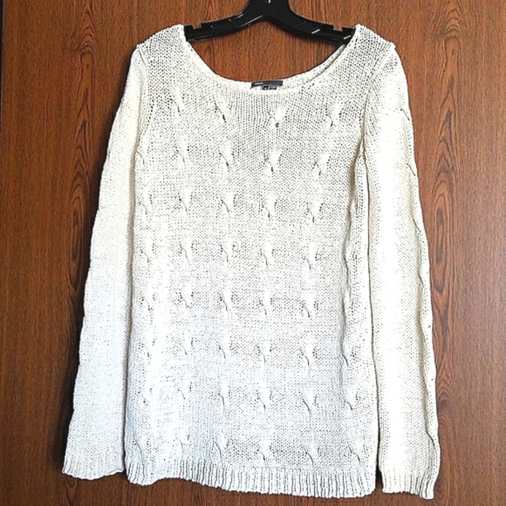 Off White Cable Knit Sweater M